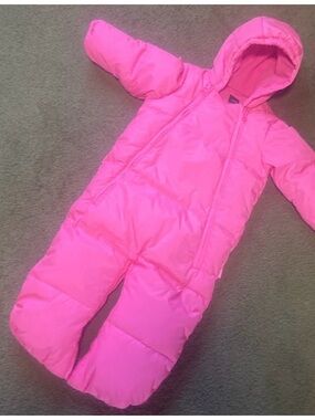 GAP Baby Pink Hooded Puffer Jacket